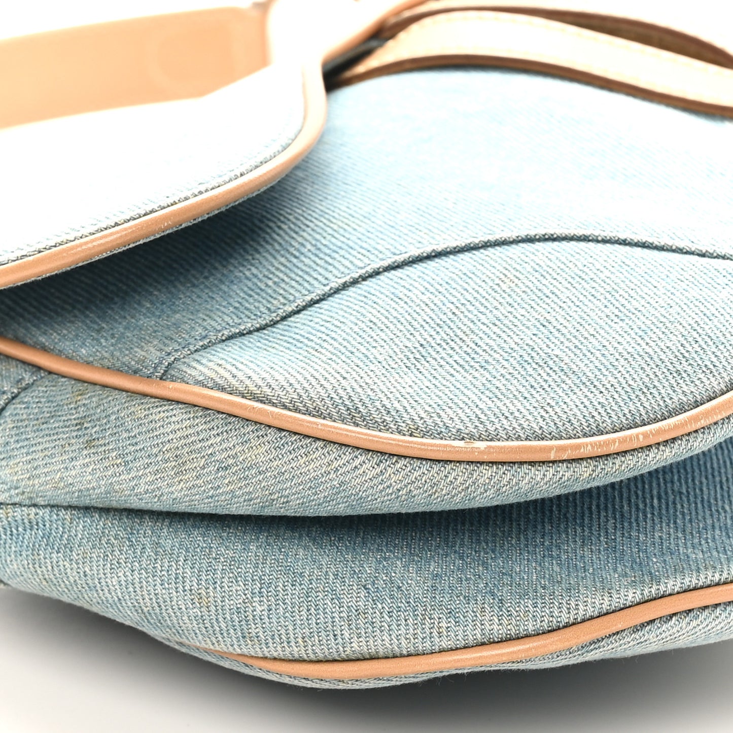 Denim Calfskin Saddle Bag Light Blue
