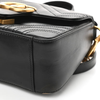 Gucci Calfskin Matelasse Mini GG Marmont Top Handle Shoulder Bag Black 9 of 9