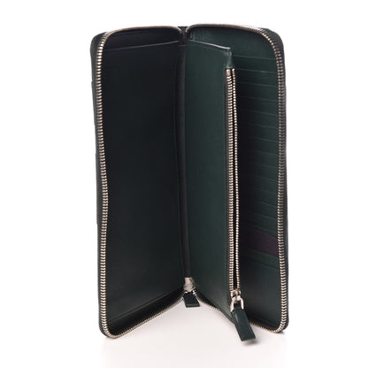 Prada Saffiano Large Sun Zip Around Travel Wallet Smeraldo 5 of 8