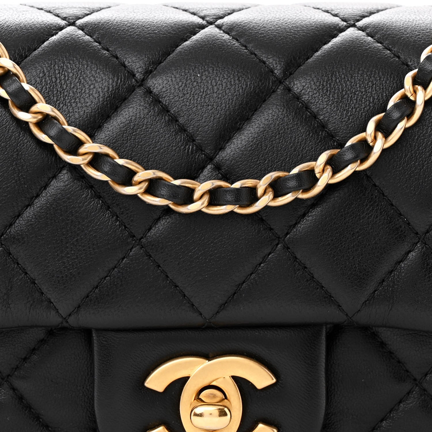 Chanel Lambskin Quilted Mini Rectangular Pearl Crush Flap Black 8 of 10
