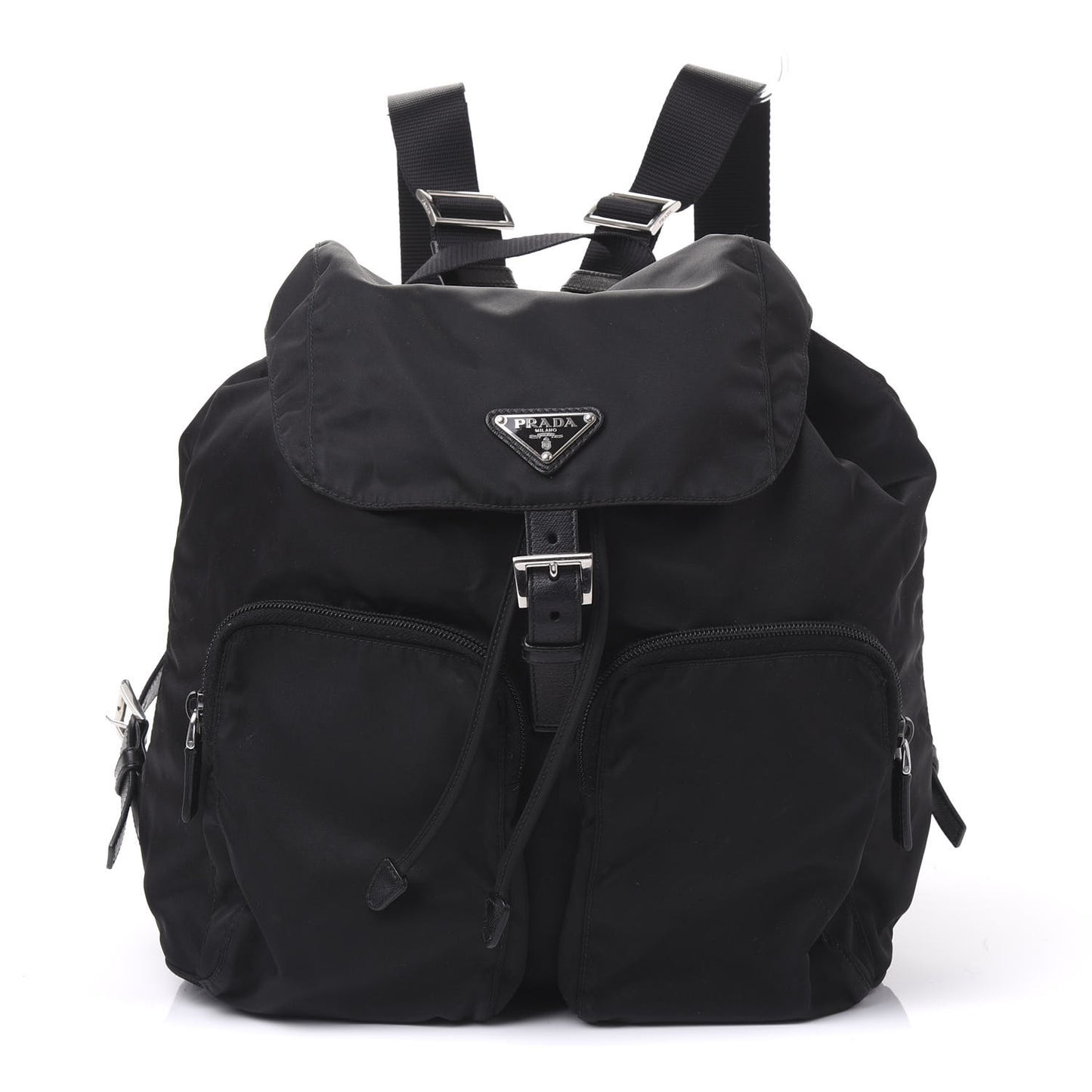 Nylon Vela Saffiano Backpack Black