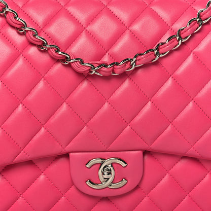Chanel Lambskin Quilted Maxi Double Flap Fuchsia 8 of 10