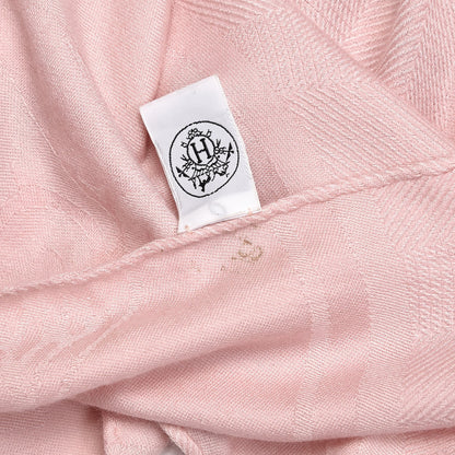 Hermes Cashmere Silk New Libris Stole Rose Nacre 8 of 8