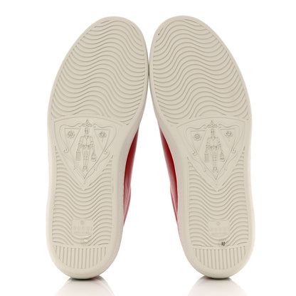 Gucci Calfskin Nubuck Interlocking G Mens New Ace Sneakers 10 Hibiscus Red Rio Blue New Shamarock 5 of 9