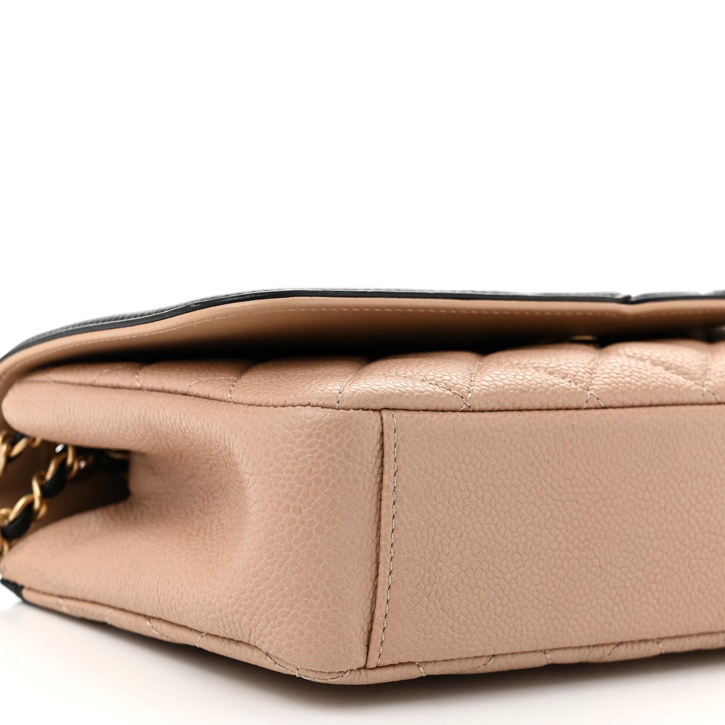 Caviar Quilted Small CC Filigree Flap Beige Black