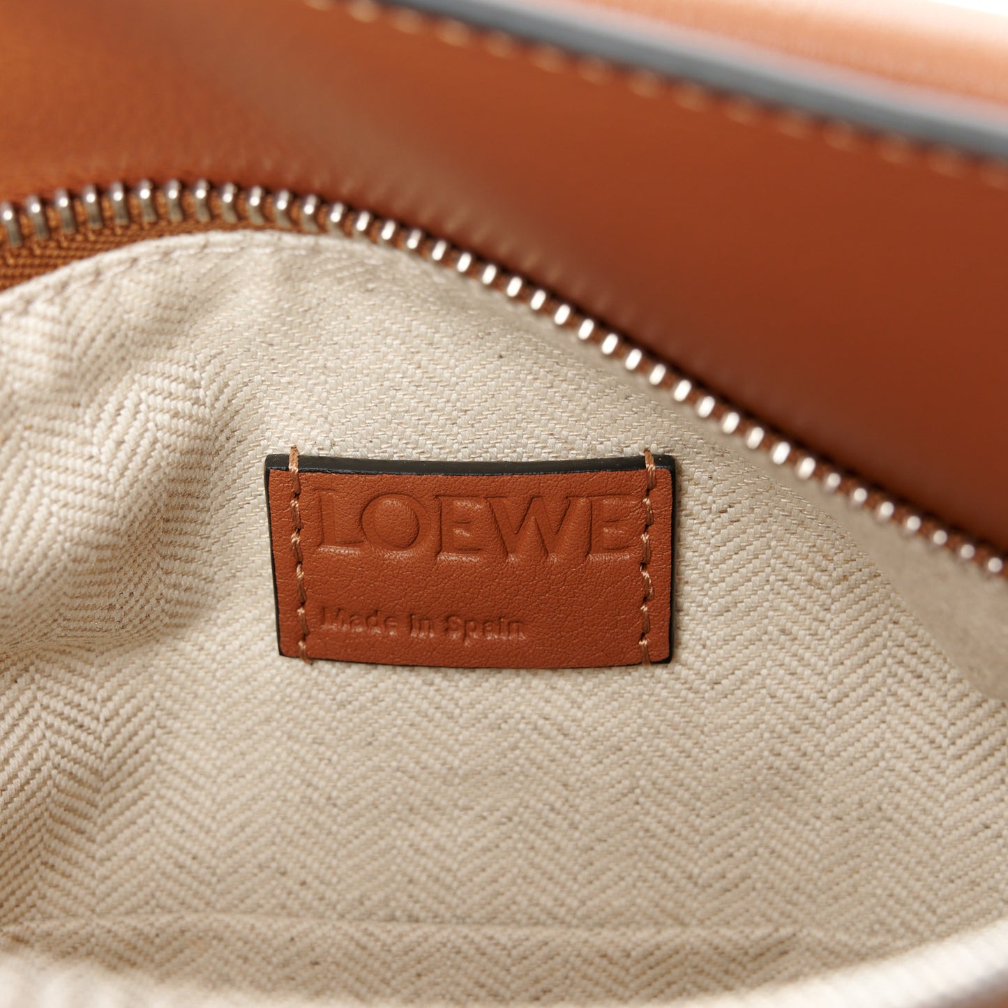 Calfskin Small Puzzle Edge Bag Tan