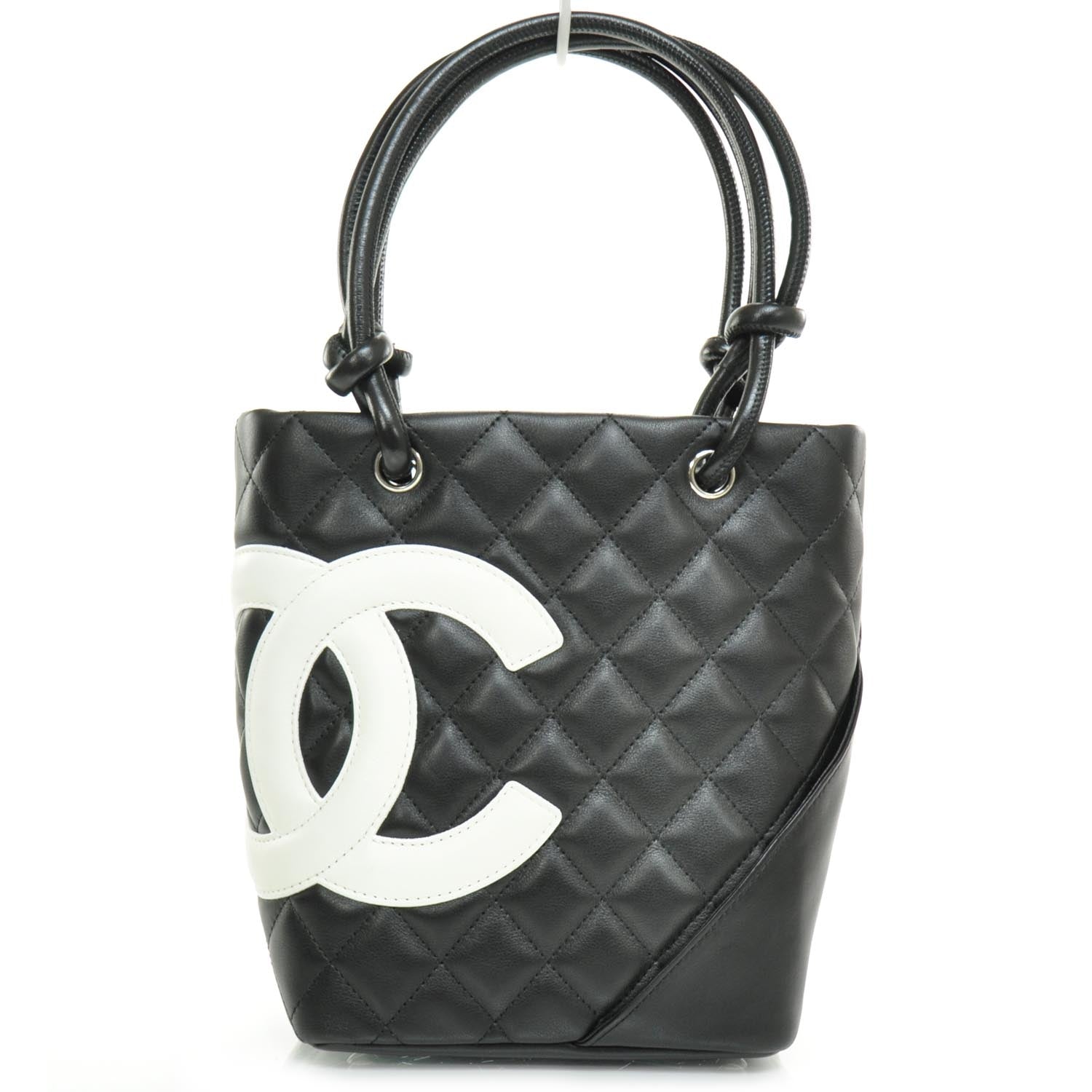 Chanel Calfskin Quilted Small Cambon Tote Black White 1 of 11
