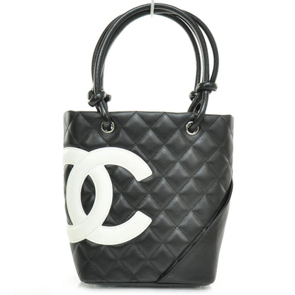 Chanel Calfskin Quilted Small Cambon Tote Black White 1 of 11