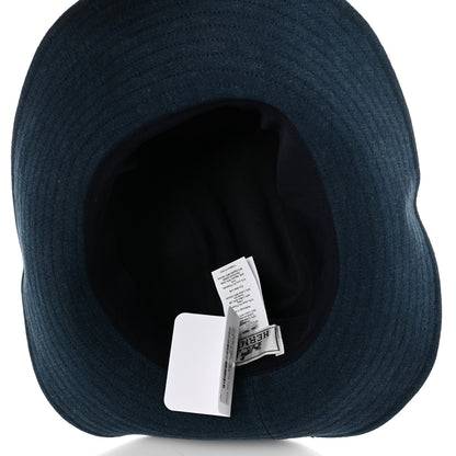 Hermes Stonewashed Linen Colette Hat Dark Petrol 5 of 5