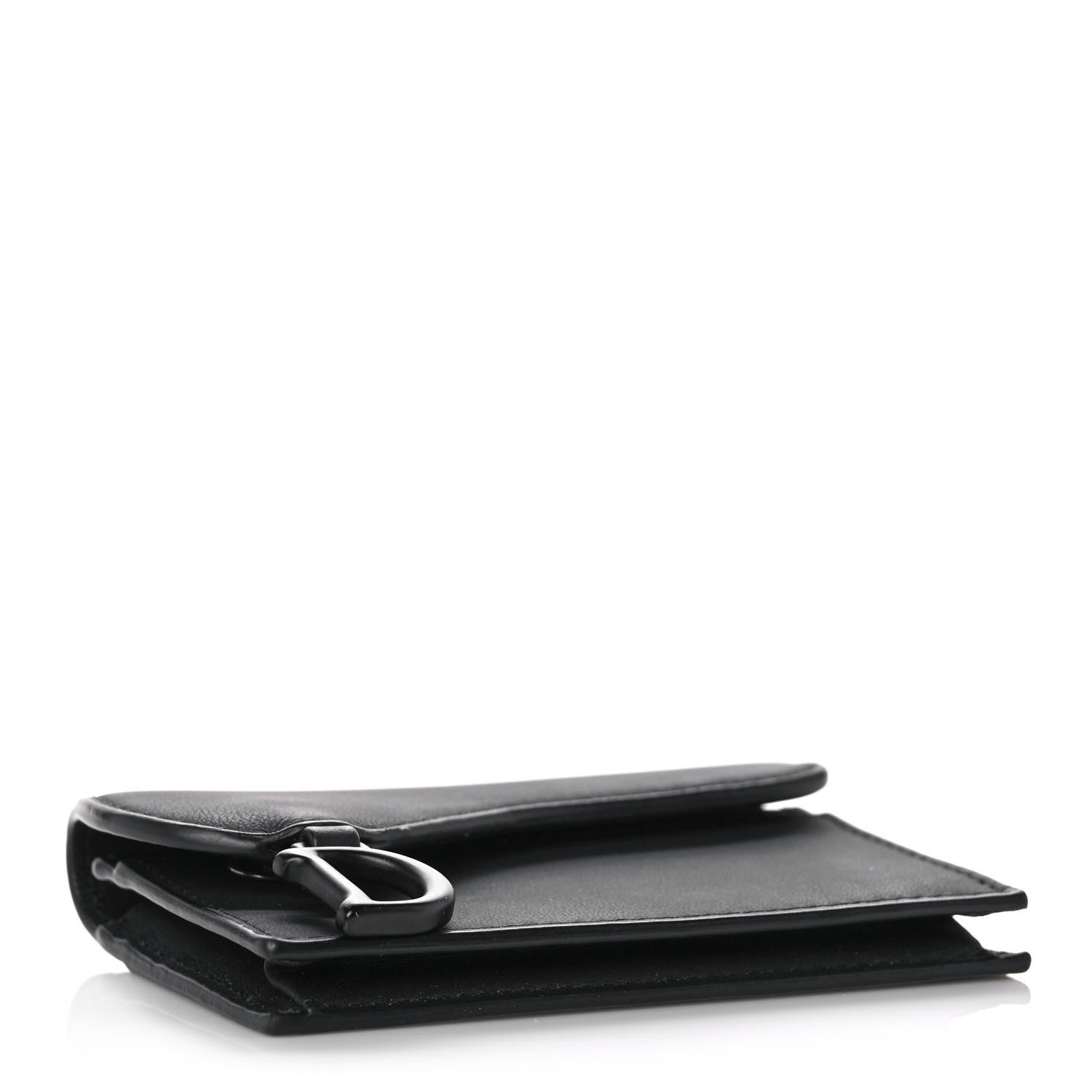 Christian Dior Ultra Matte Calfskin Saddle Card Holder Black 4 of 11