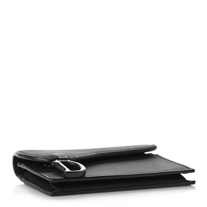 Christian Dior Ultra Matte Calfskin Saddle Card Holder Black 4 of 11