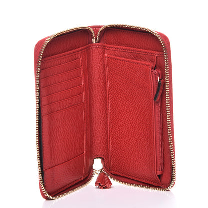Gucci Pebbled Calfskin Medium Soho Zip Around Wallet Red 5 of 7
