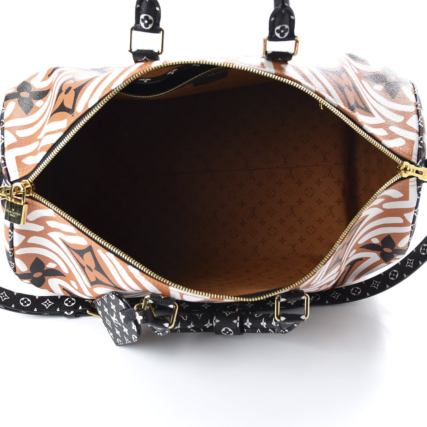 Louis Vuitton Monogram Giant Crafty Keepall Bandouliere 45 Creme Caramel Black 4 of 10