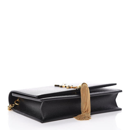 Saint Laurent Grain De Poudre Classic Monogram Kate Tassel Chain Wallet Black 4 of 9