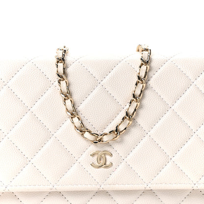 Chanel Caviar Quilted Wallet On Chain WOC White 9 of 11