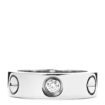 Cartier 18K White Gold 3 Diamond 5.5mm LOVE Ring 48 4.5 1 of 5