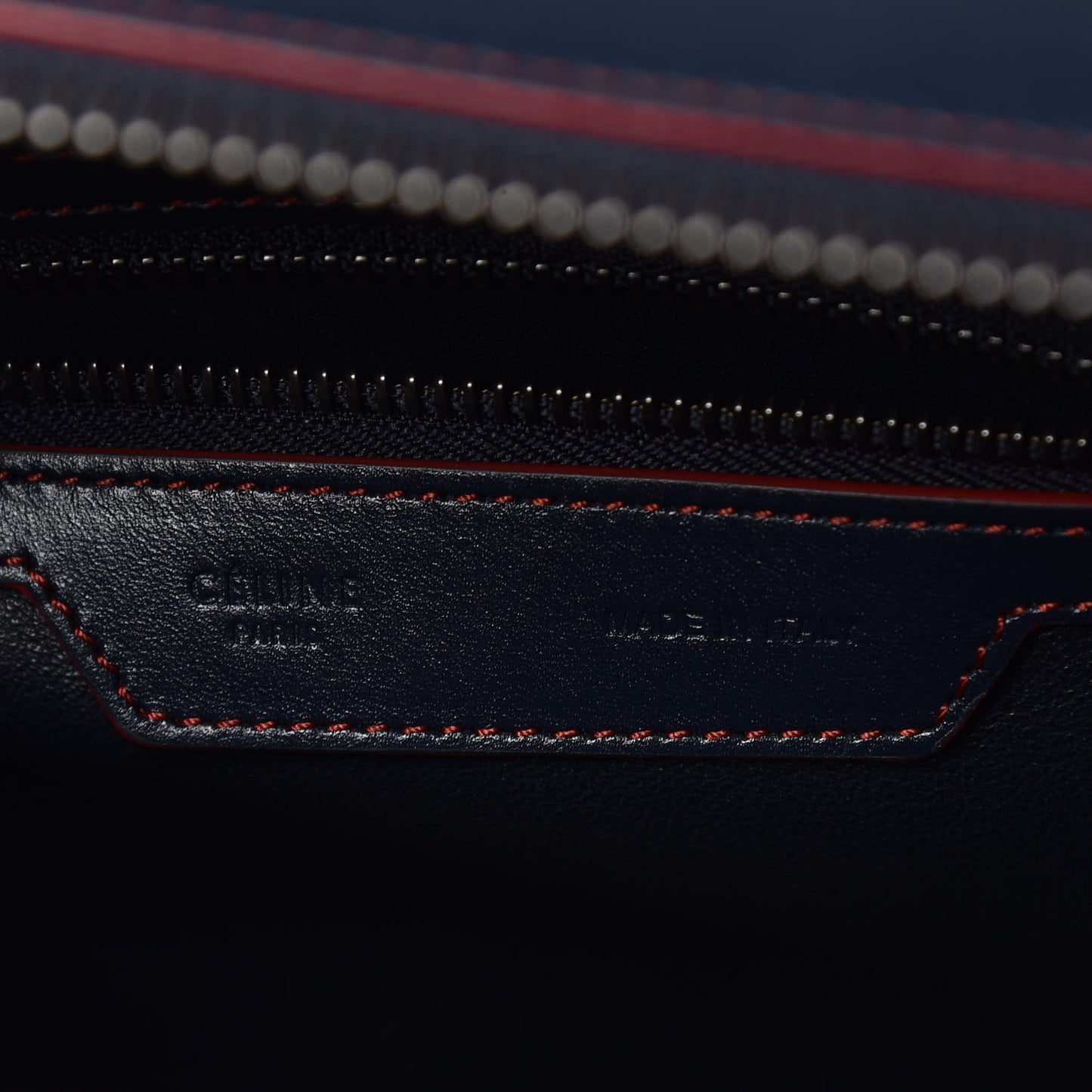 Satin Debossed Calfskin Micro Luggage Navy Blue