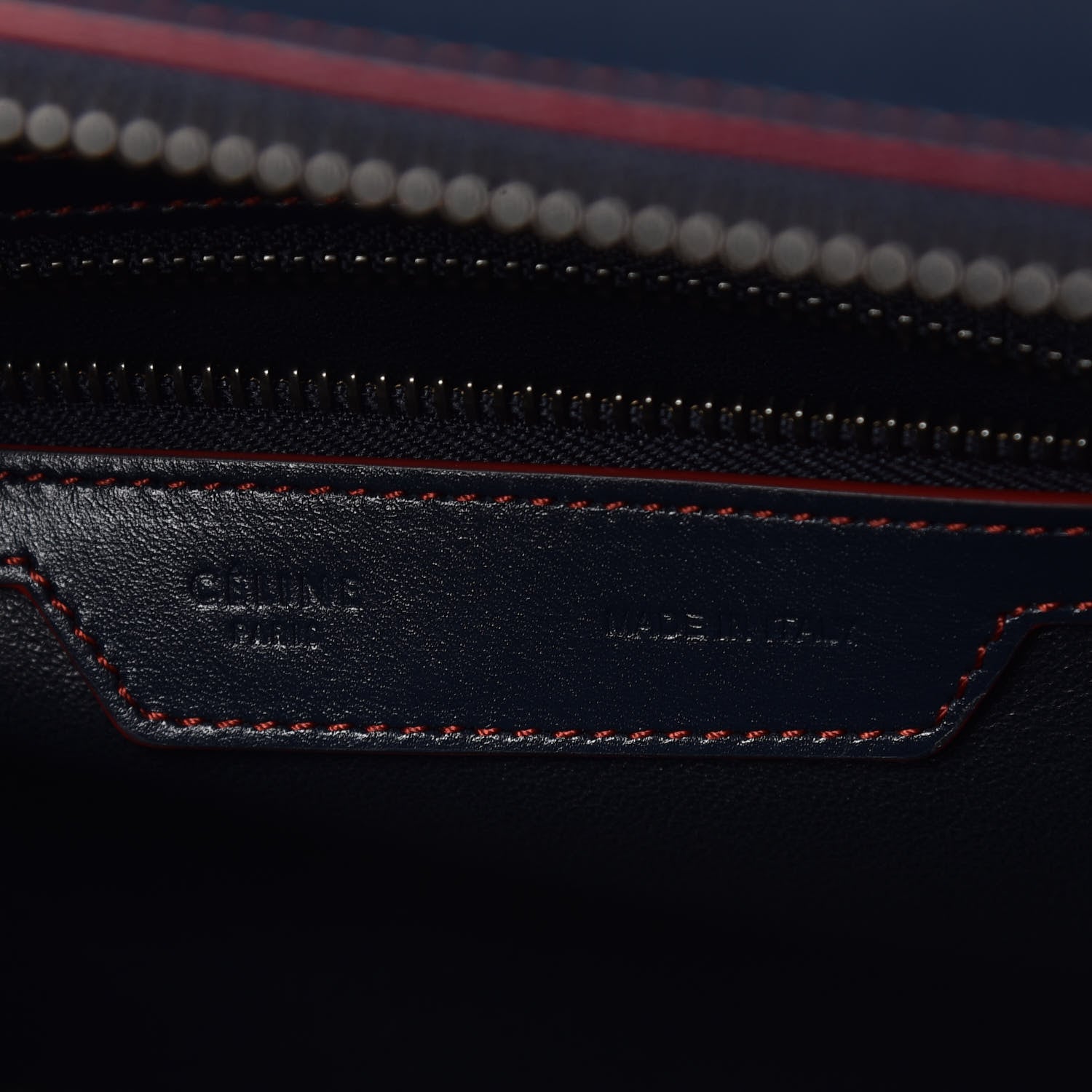 Celine Satin Debossed Calfskin Micro Luggage Navy Blue 7 of 10