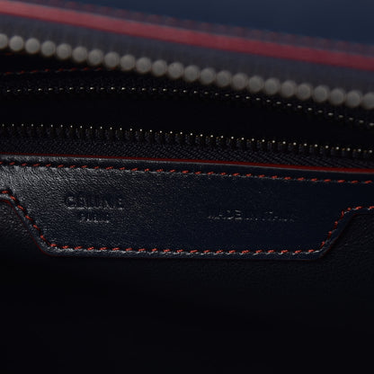 Celine Satin Debossed Calfskin Micro Luggage Navy Blue 7 of 10