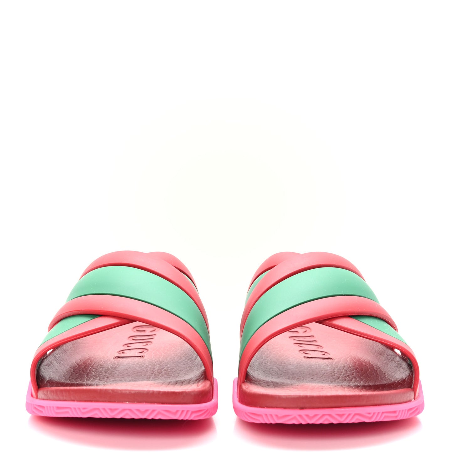 Rubber Web Womens Criss Cross Slide Sandals 35 Coral New Shamarock