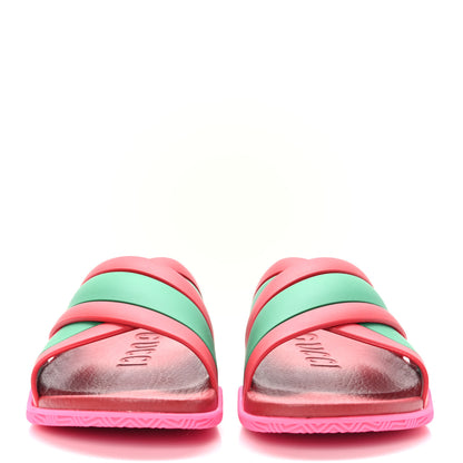 Gucci Rubber Web Womens Criss Cross Slide Sandals 35 Coral New Shamarock 2 of 8