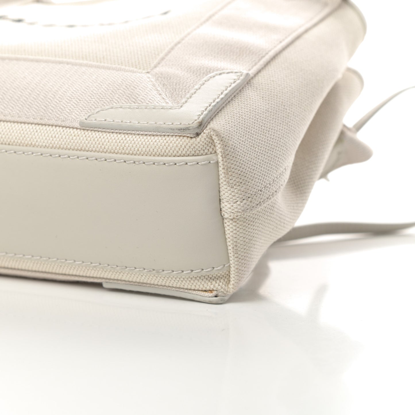 Cotton Canvas Calfskin Navy Cabas XS Natural