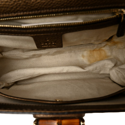 Gucci Metallic Calfskin Medium New Bamboo Top Handle Bag Bronze 6 of 16