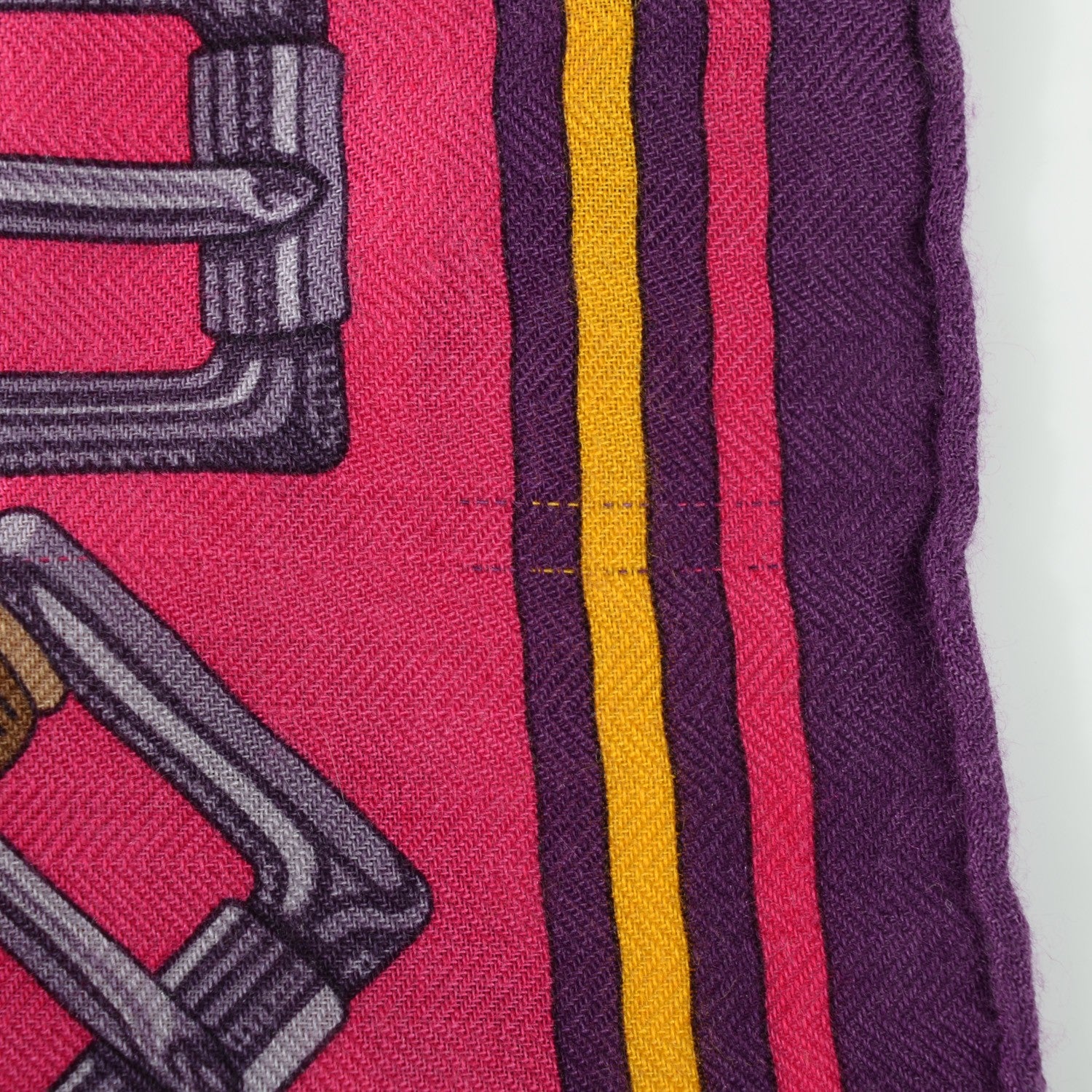 Hermes Cashmere Silk Sangles Shawl Scarf GM 140 6 of 9