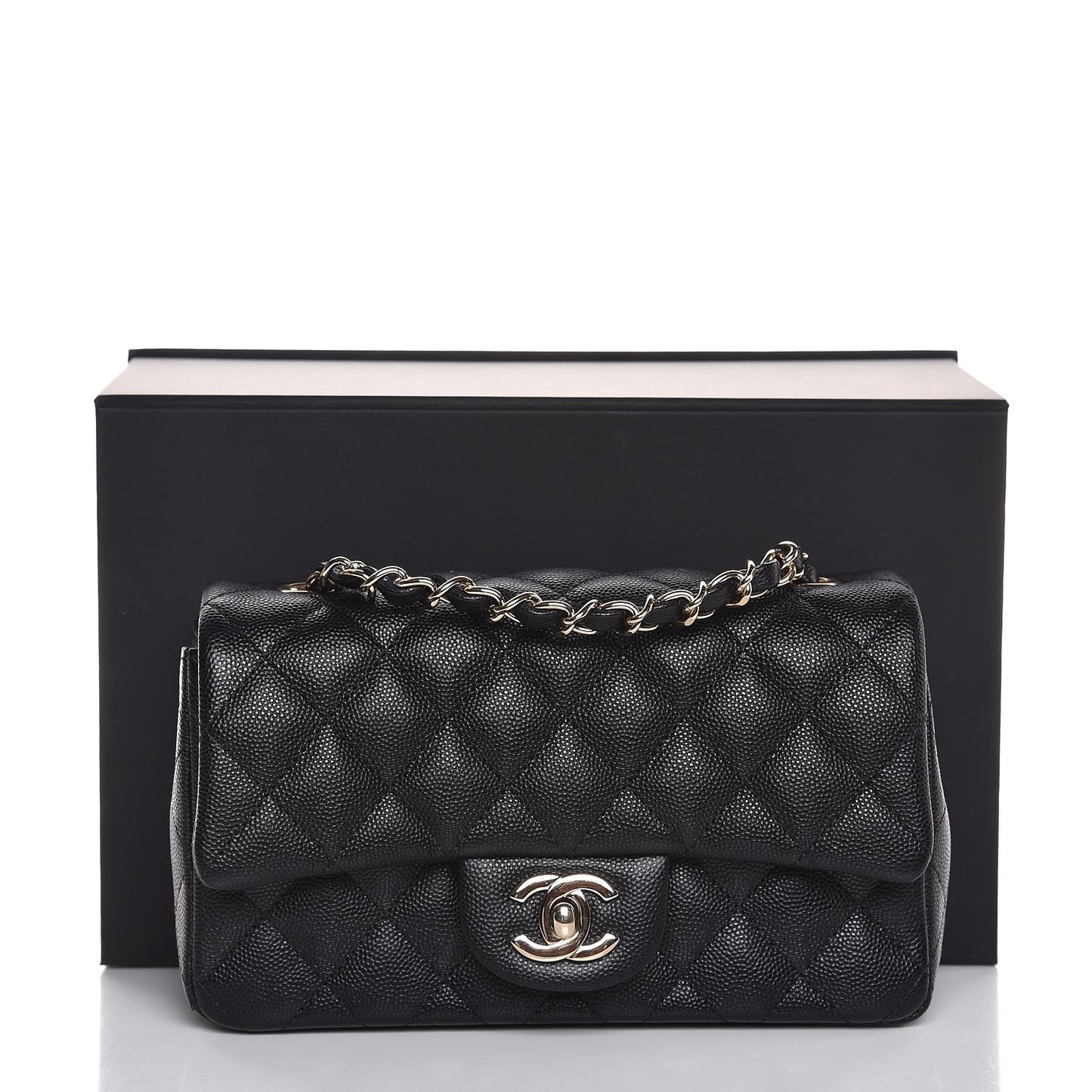 Caviar Quilted Mini Rectangular Flap Black