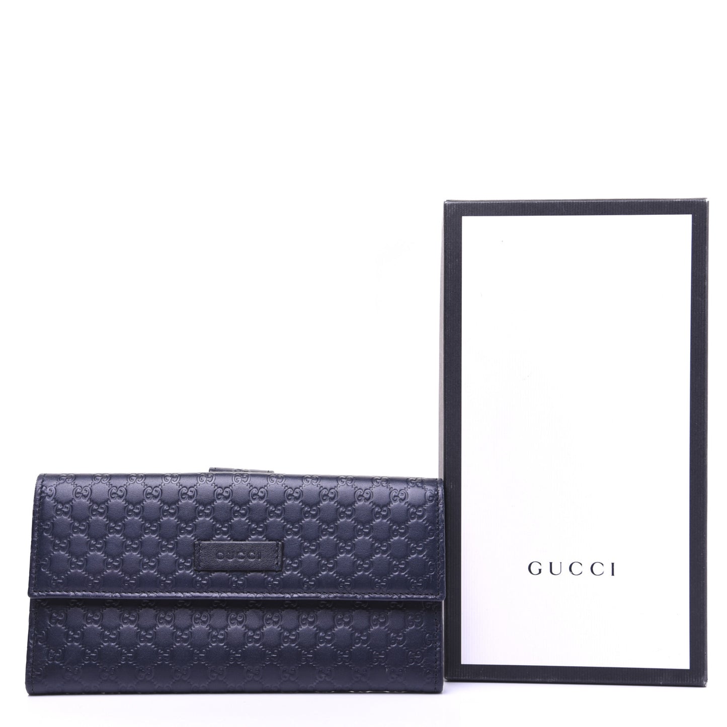 Microguccissima Continental Flap Wallet Navy