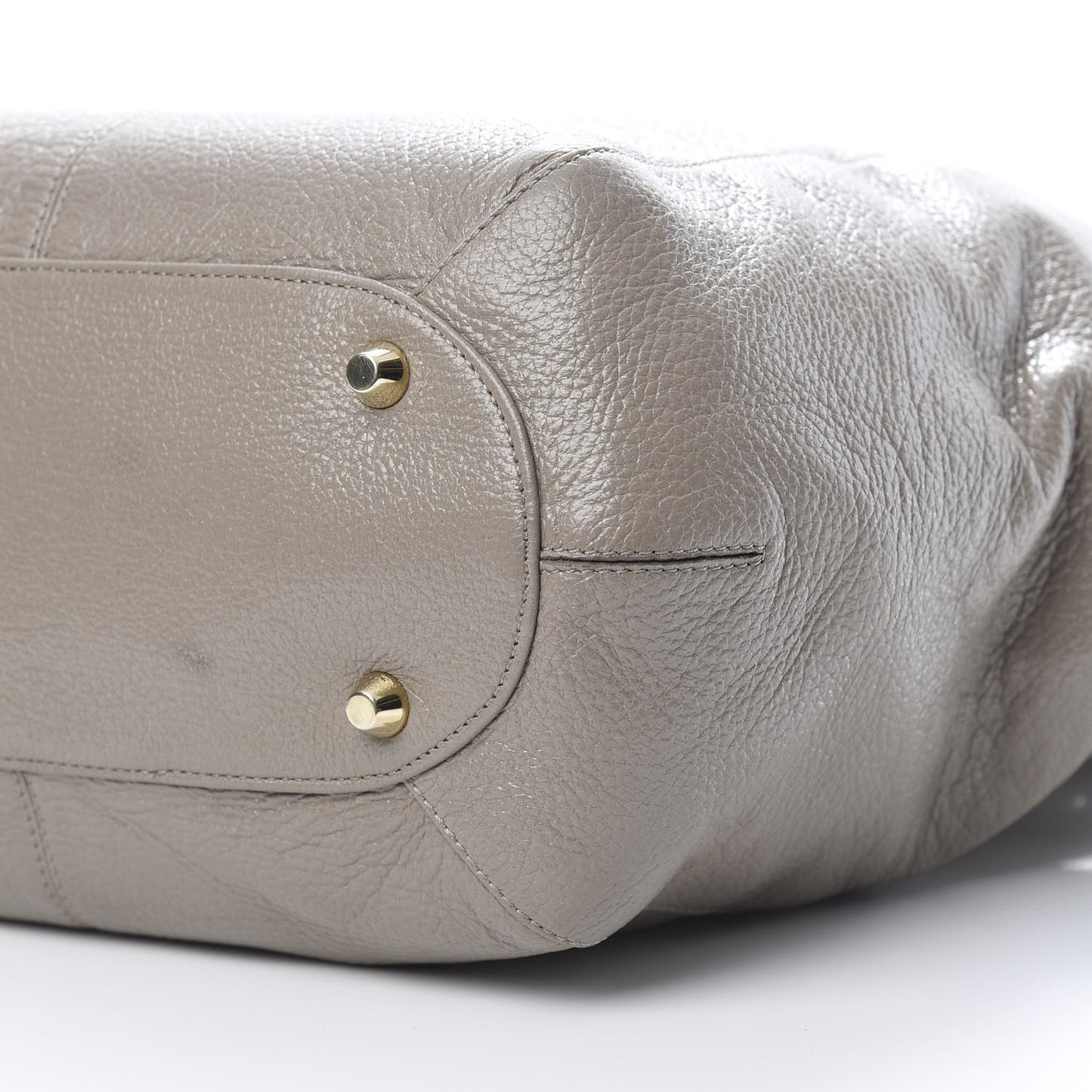 Glossy Grained Deerskin Anna Shoulder Bag Moonstone