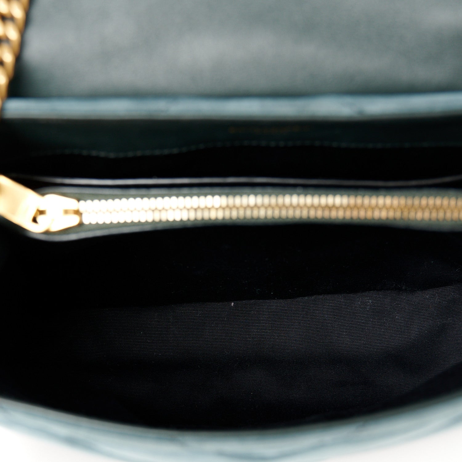 Saint Laurent Suede Calfskin Y Quilted Monogram Small Loulou Chain Satchel Algae 5 of 11