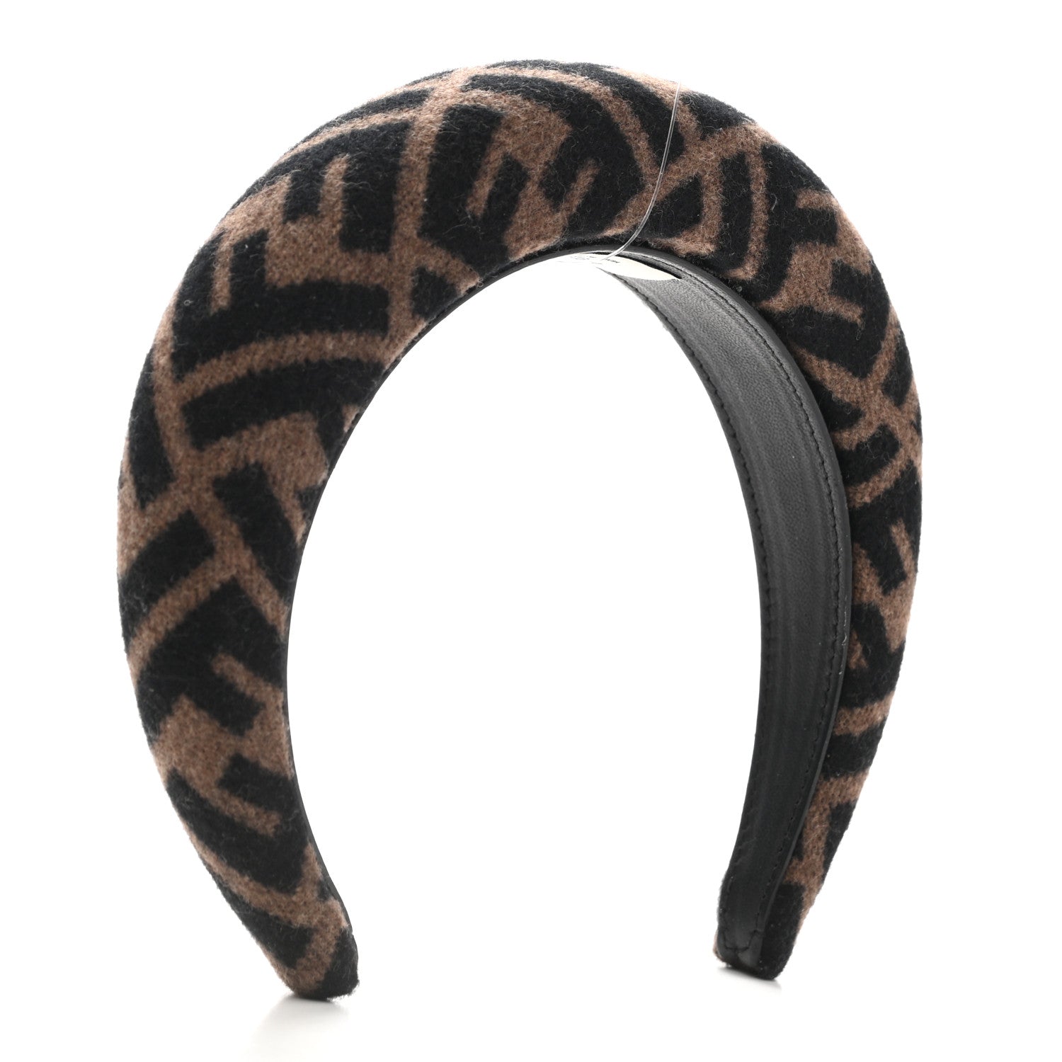 Fendi Wool Cashmere FF Logo Headband Tobacco 3 of 14