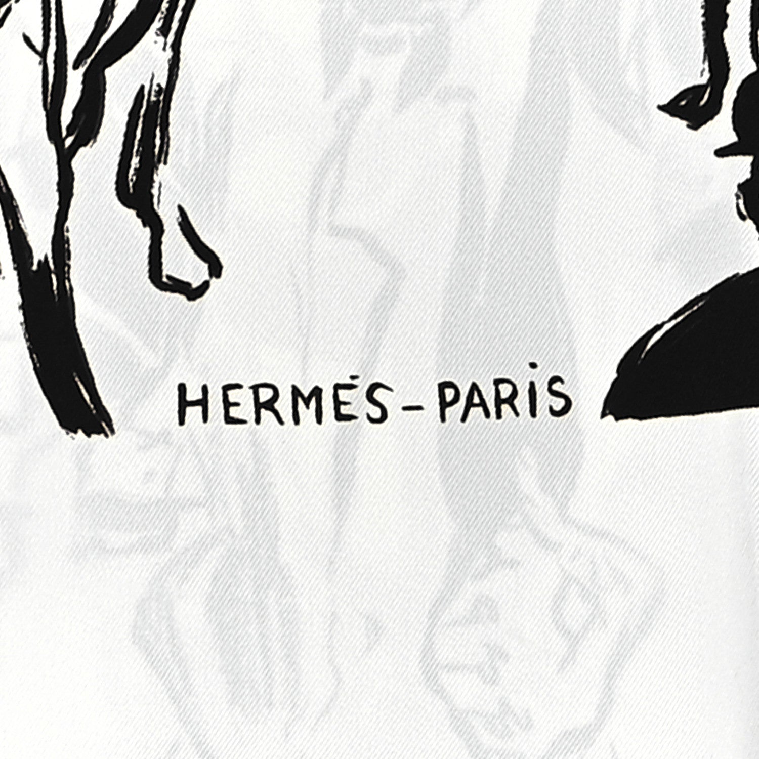 Hermes Silk Paddock Scarf 90 White Black 2 of 6