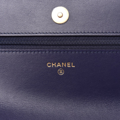 Chanel Denim Quilted 19 Wallet On Chain WOC Blue 6 of 12
