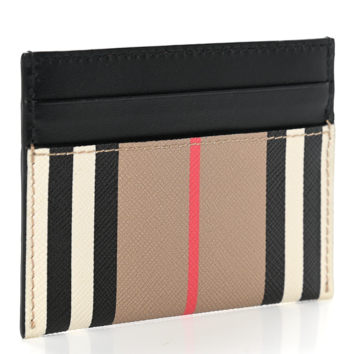 Burberry E-Canvas Calfskin Icon Stripe Card Case Archive Beige 3 of 6