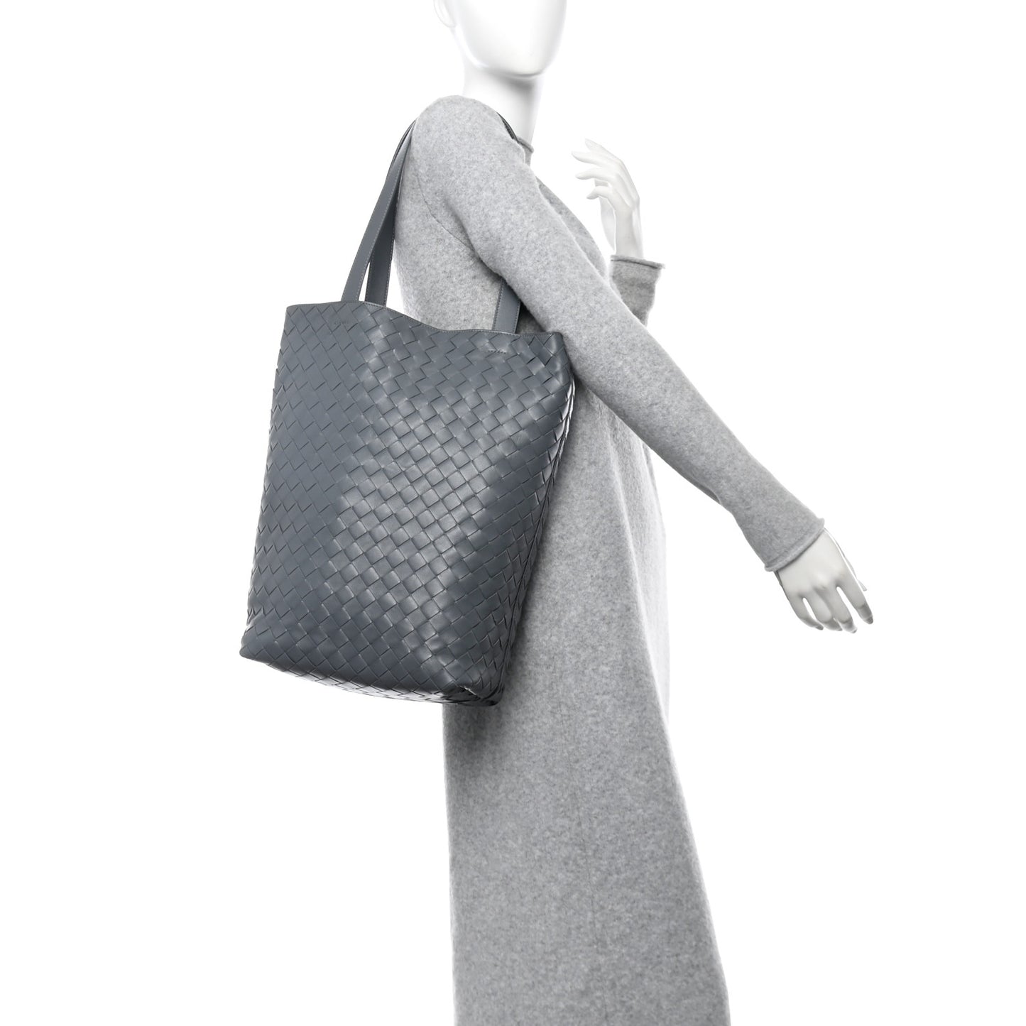 Calfskin Intrecciato Tote Bag Grey