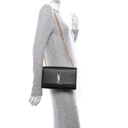 Saint Laurent SAINT LAURENT Grain De Poudre Medium Classic Monogram Kate Satchel Black 2 of 11