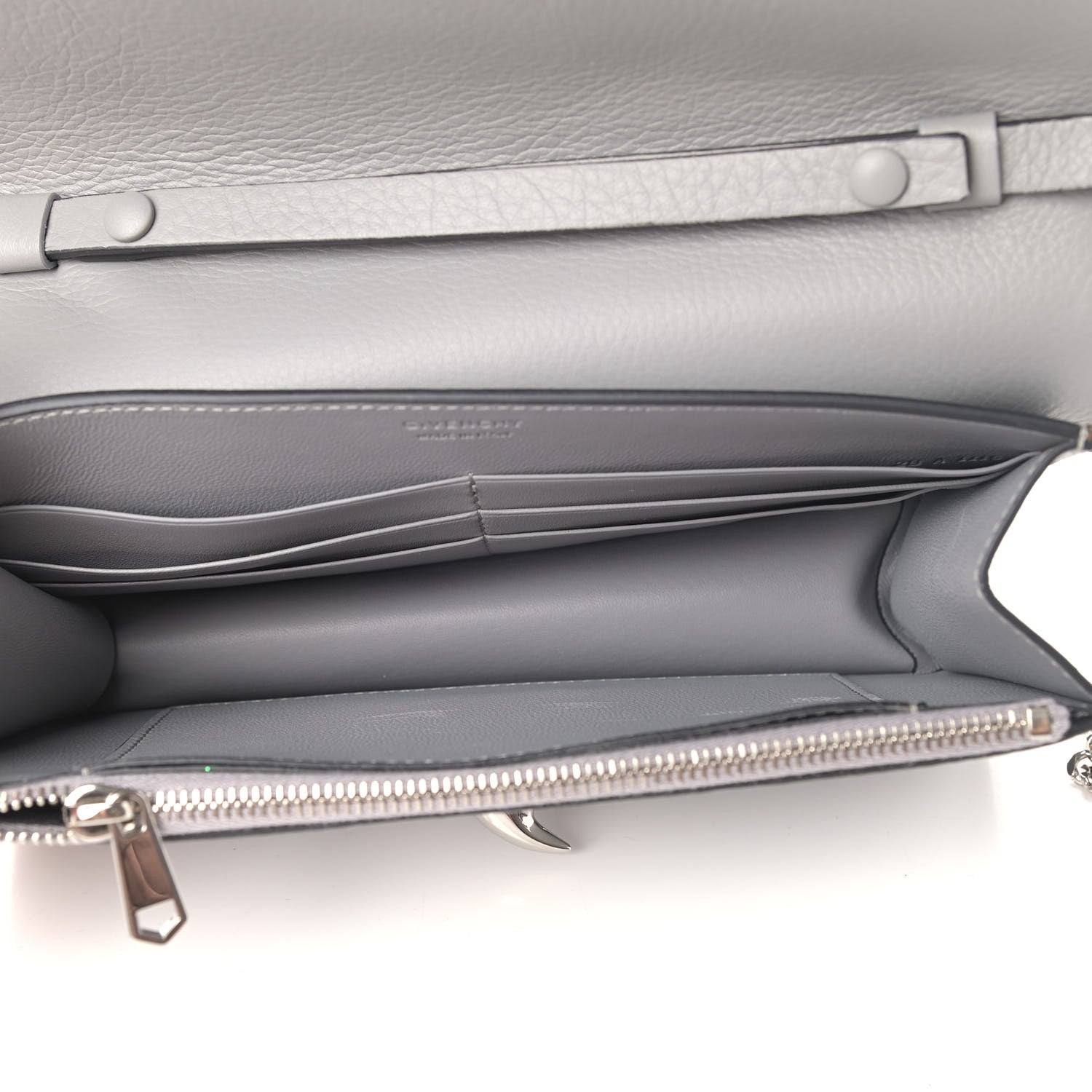 Givenchy Calfskin Shark Lock Chain Wallet Grey 4 of 6
