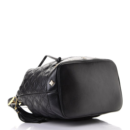 MCM Calfskin Quilted Studded Bucket Bag Black 3 of 5