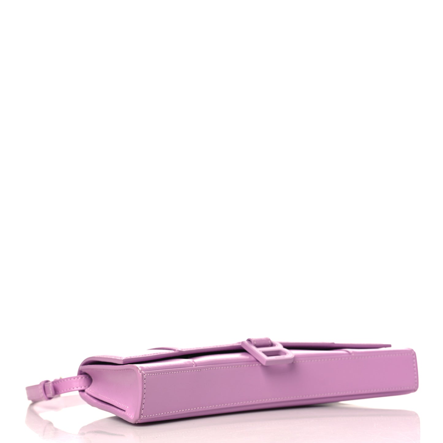 Shiny Box Calfskin Tonal B Hourglass Stretch Sling Shoulder Bag Lilac