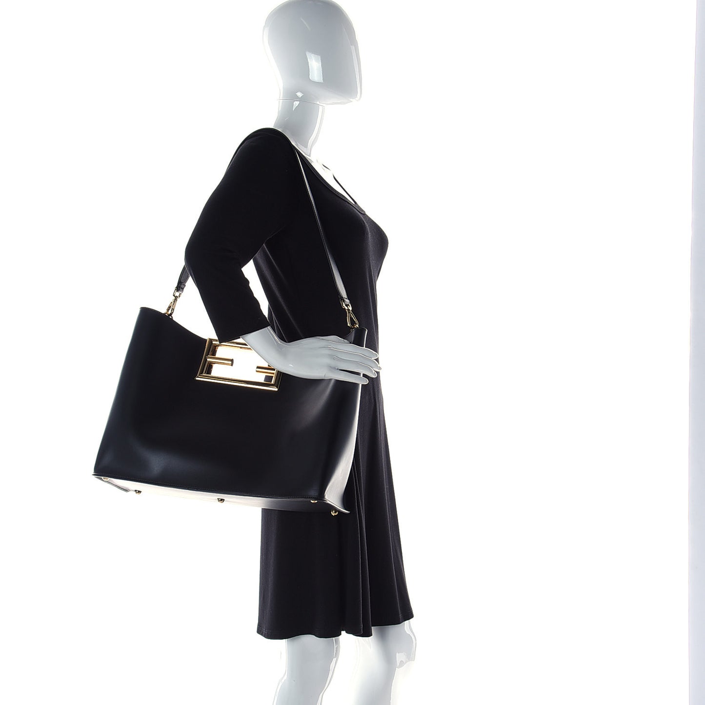 Vitello King Medium Fendi Way Tote Black