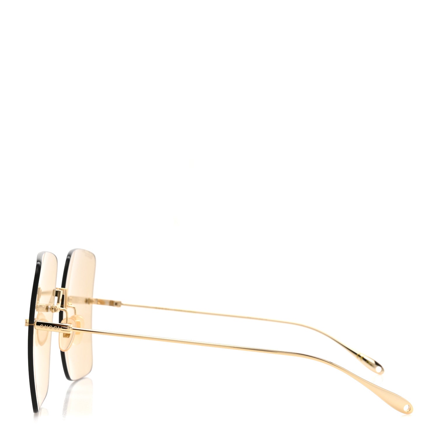 Gucci Acetate Detachable Charm Square Frame Sunglasses GG1147S Gold 3 of 8