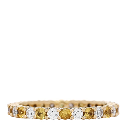 Tiffany 18K Yellow Gold Diamond Yellow Sapphire Eternity Band Ring 49 4.75 3 of 5