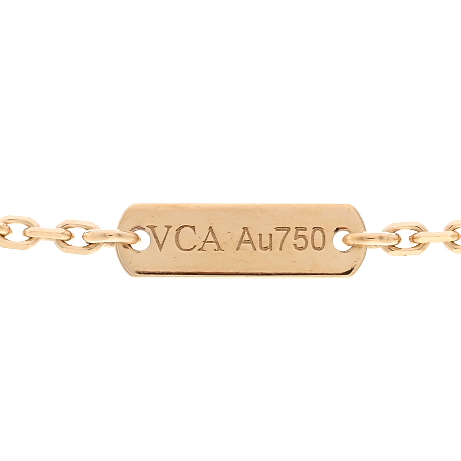 Van Cleef & Arpels 18K Yellow Gold Mother of Pearl Vintage Alhambra Pendant Necklace 4 of 5