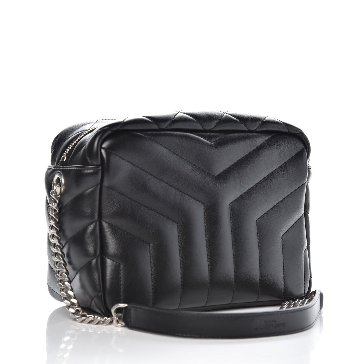 Calfskin Y Quilted Monogram Small Loulou Bowling Bag Black
