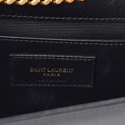 Saint Laurent Grain De Poudre Medium Classic Monogram Kate Satchel Black 6 of 9