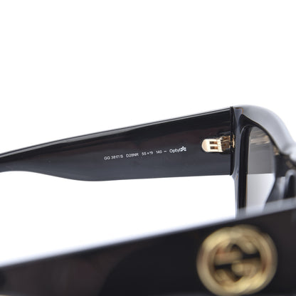 Gucci Acetate Square Frame Sunglasses GG 3817/S Black 5 of 9