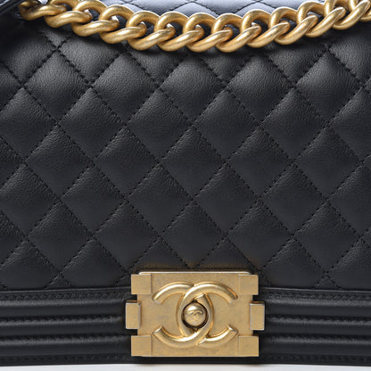 Chanel Lambskin Quilted Medium Boy Flap Black 9 of 13