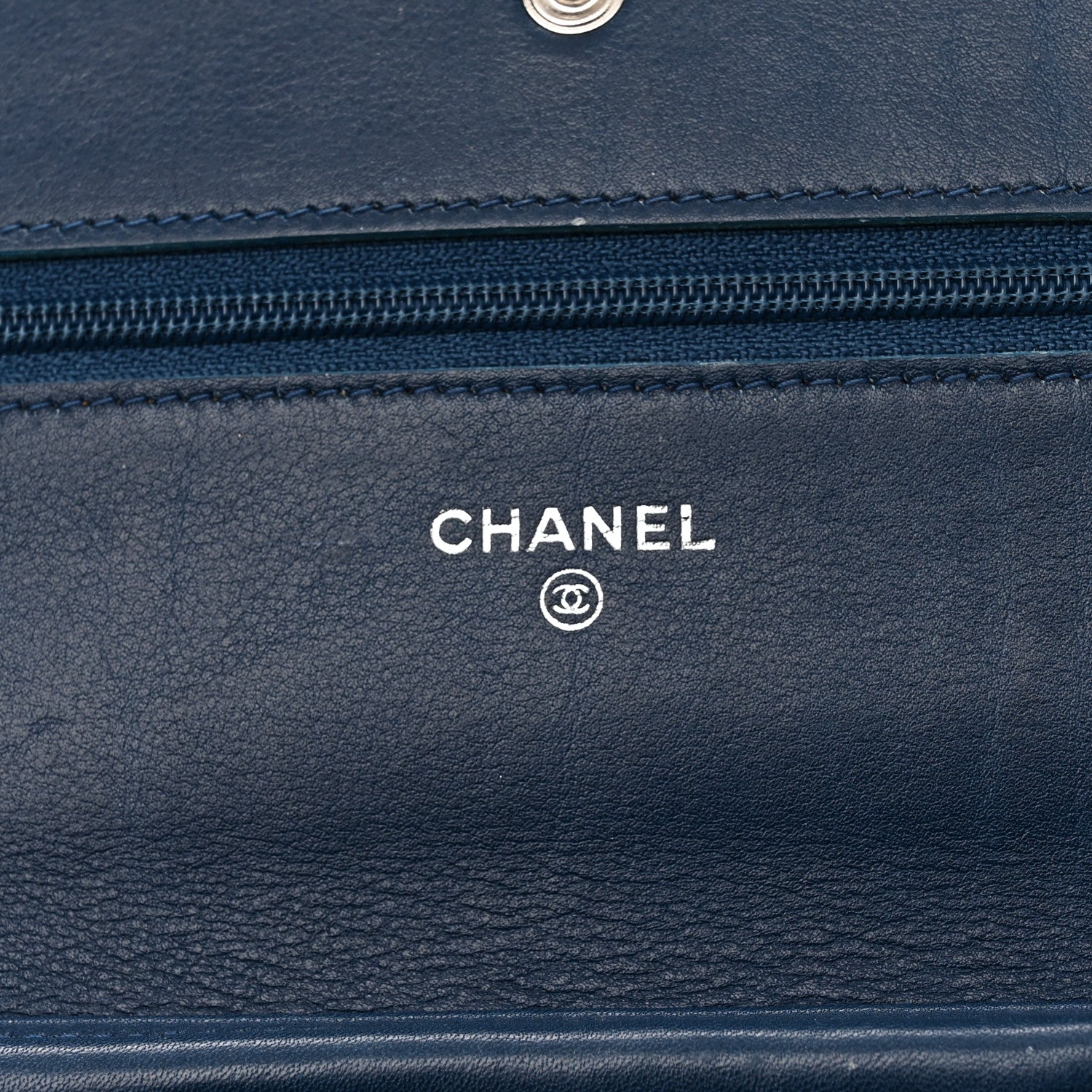 Chanel Patent Camellia Wallet on Chain WOC Royal Blue 6 of 18